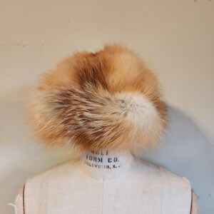 Fox fur hat, vintage fur hat, 22&quot;, trapper style, ear flaps tie up