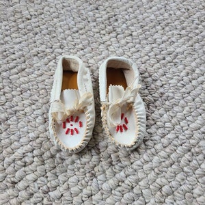 Vintage doll baby moccasins,  leather