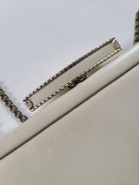 60s clutch purse handbag After Five ivory pearles… - image 6