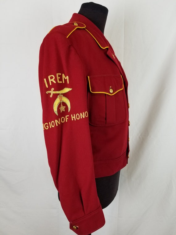 Vintage Irem Shrine Legion of Honor burgundy jack… - image 6