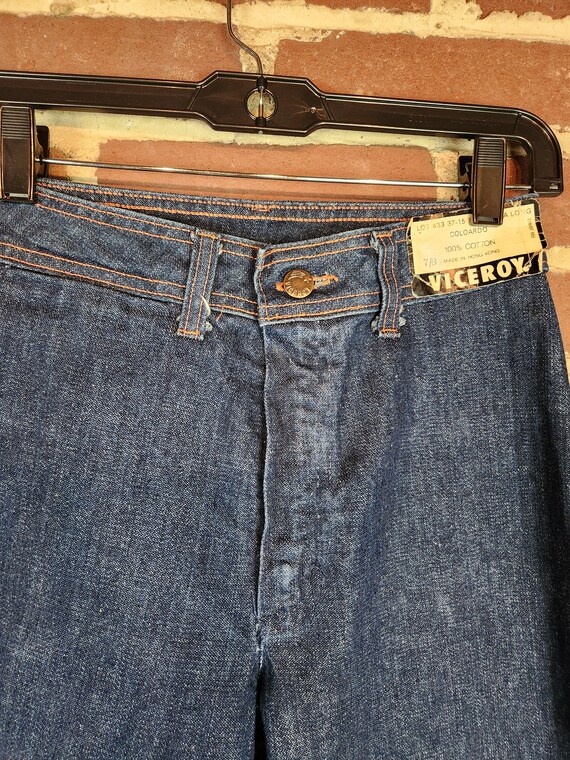 70s 7 long Viceroy jeans, deadstock, high waisted… - image 4