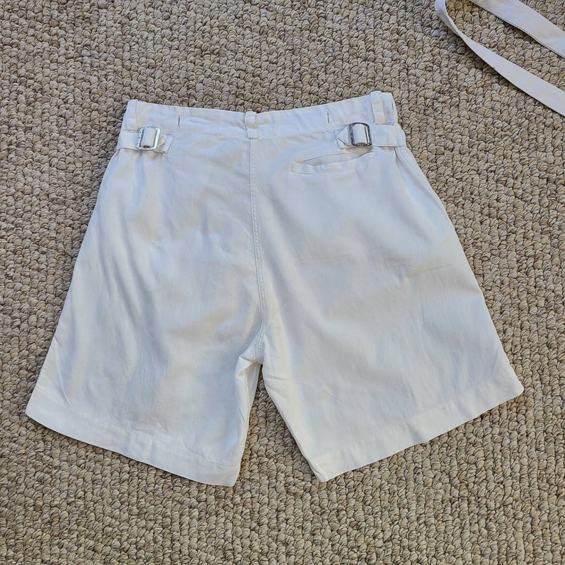 40s 50s boys shorts, white cotton twill, Kaynee 12, button fly image 2