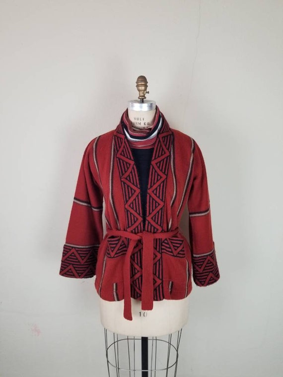 70s boho sweaters, 2 piece,  small, cardigan and t