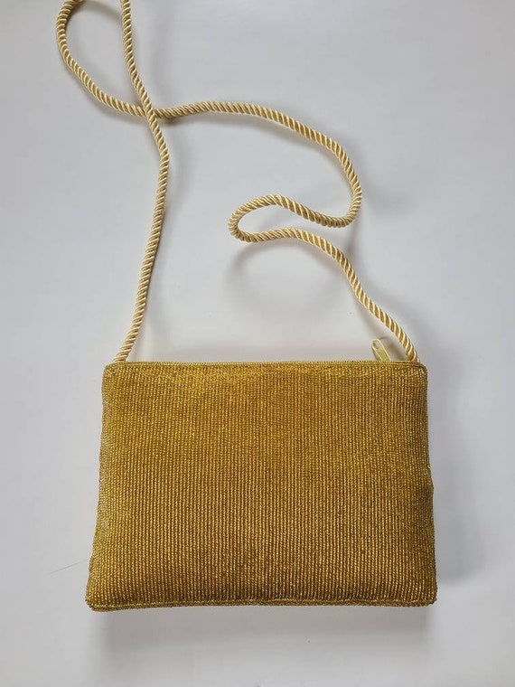 80s purse, new, gold beads, 1980s evening bag - image 4