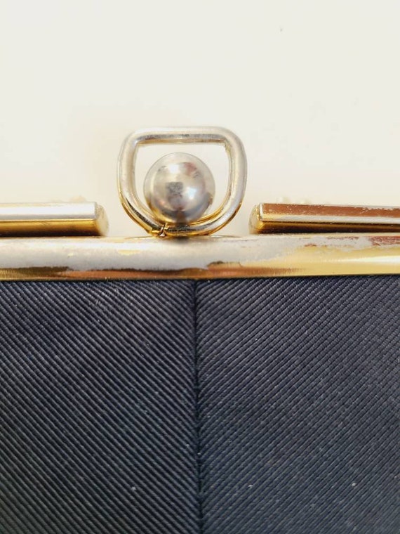 50s 60s navy clutch purse handbag - image 6