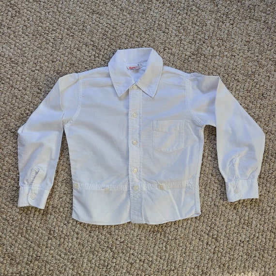 40s boys oxford shirt, white cotton, size 9, Kayn… - image 1