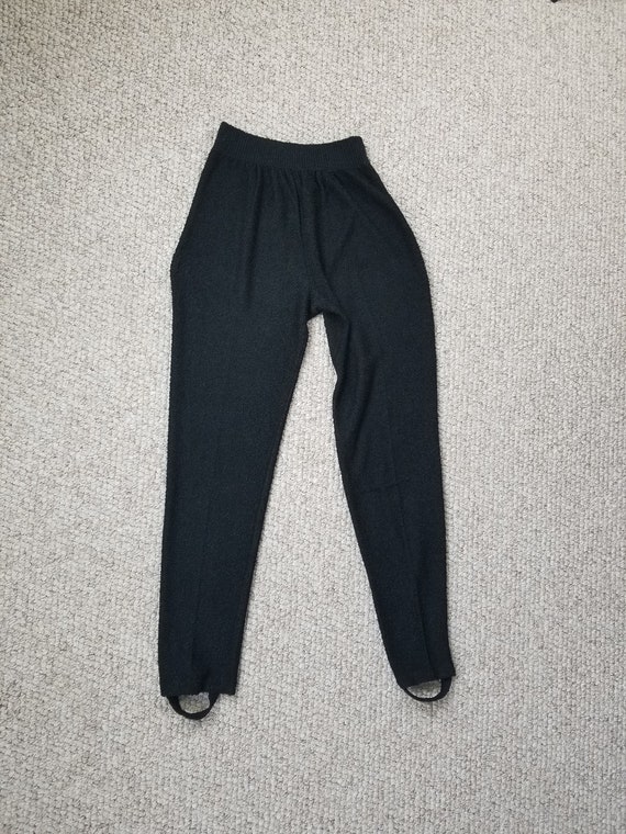 80s stirrup pants, black rayon