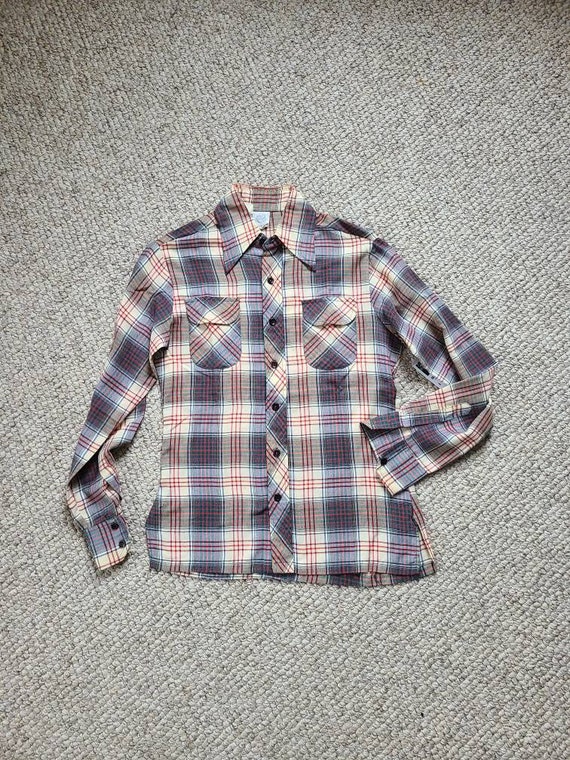 50s teen plaid shirt 14 x 34 Kennington,  long sle