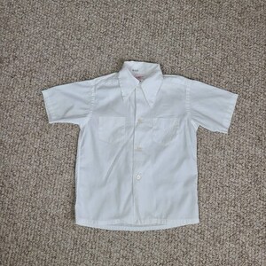 30s 40s boys white shirt, short sleeved, button up, size 12, Saks Fifth Avenue image 1