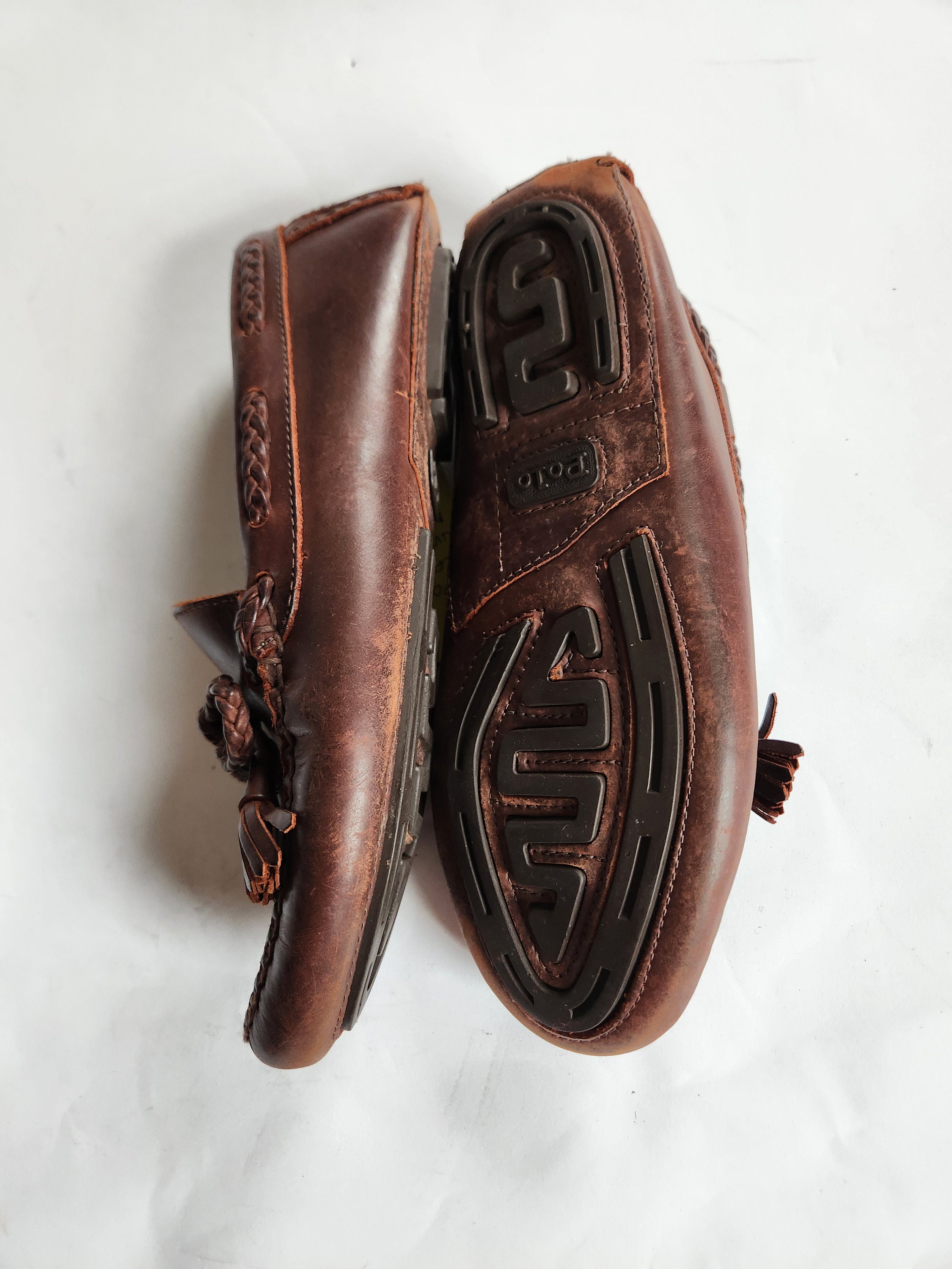 POLO RALPH LAUREN Men\'s Size 9 D Driving Moccasins Loafer Brown Leather Canvas 61rxpGLgqNL._AC_UY900_.jpg main image 2
