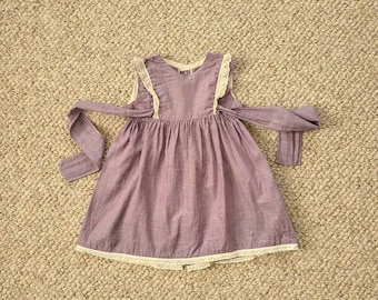 50s toddler dress, handmade, purple, pinafore dress