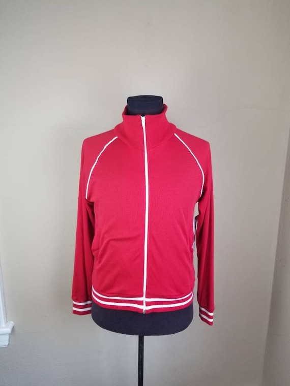 NOS NEW 70s track suit, red, acrylic jogging suit,