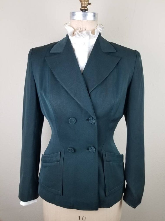 40s green blazer, ladies sportcoat, 40 - image 2