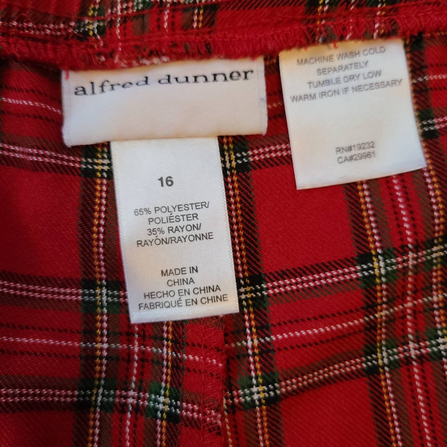 90s Plaid Pants, Capri Pants, Ladies Plus Size, 16, Alfred Dunner