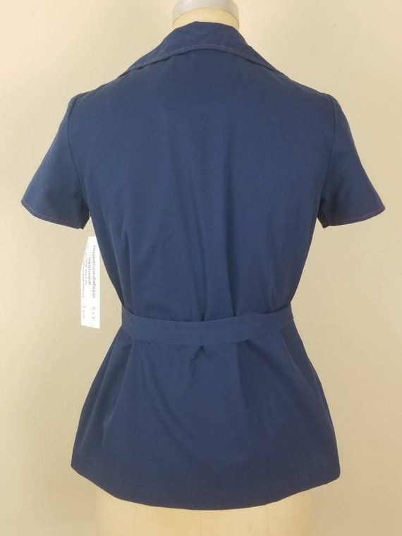 70s smock, ladies blue top - image 4