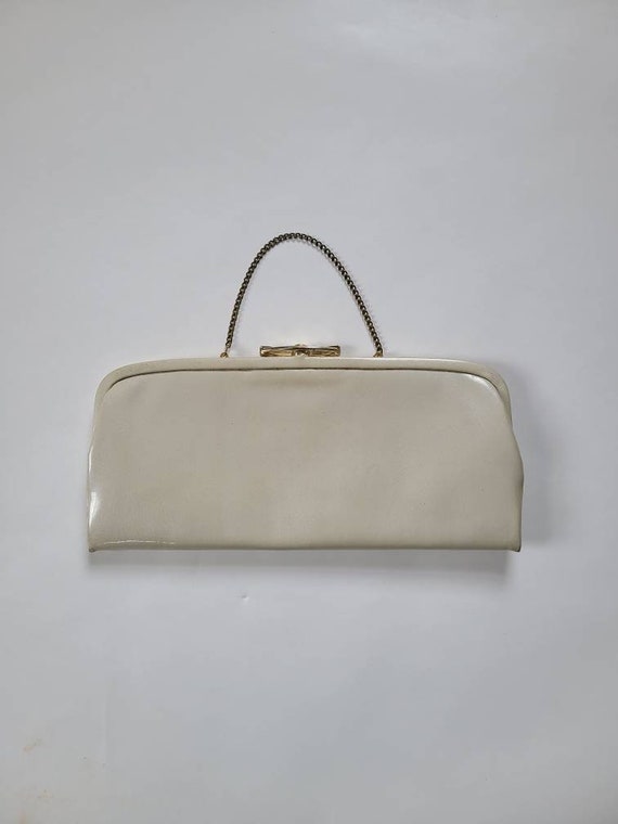 60s clutch purse handbag After Five ivory pearles… - image 1