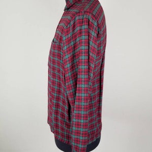 40s 50s mens red green plaid shirt, 16x33 image 4