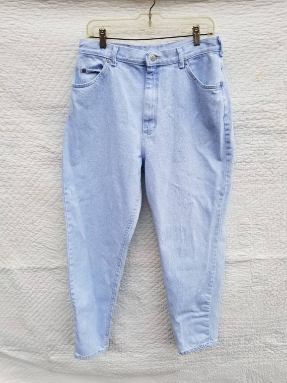 80s Lee jeans 16 womens light wash denim - image 2