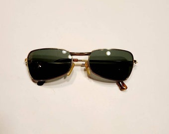 40s 50s sunglasses, mens, gold metal frame