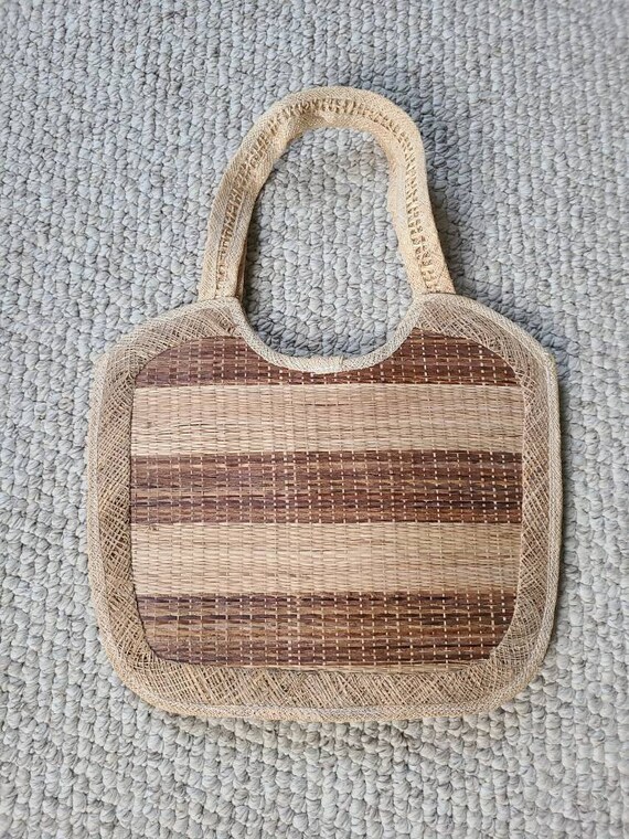 Straw bag, vintage straw handbag, floral, beach b… - image 6