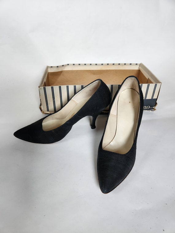 50s size 5 stiletto heels black