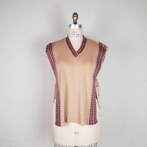 70s hippie vest, tie sides, acrylic