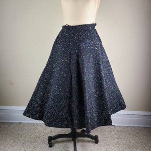 50s felt poodle skirt,  black, small