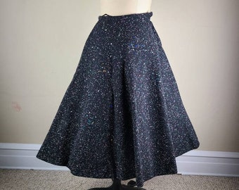 50s felt poodle skirt,  black, small