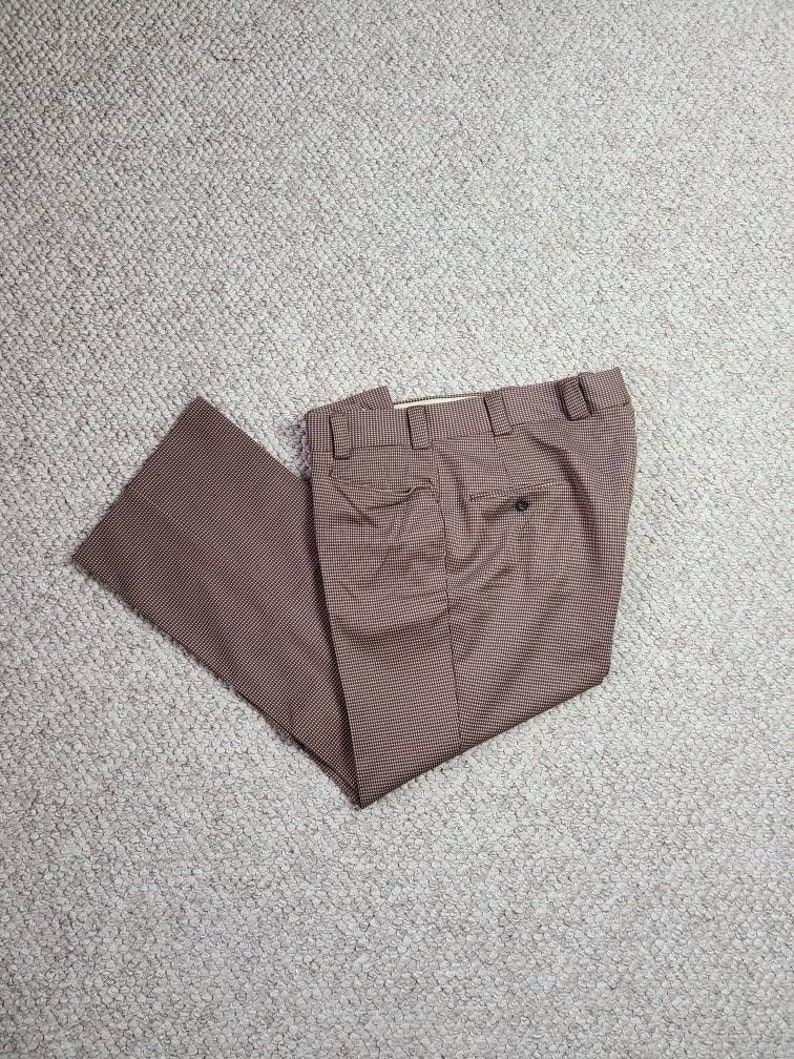 60s 70s Mens Pants Flare Hem Polyester 