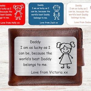 Personalisierte Brieftasche Karte - Sentimentales Geschenk für Mama / Papa. Vatertag, Muttertag Geschenk, Familienmitglied Geschenk, Andenken Geschenk, Geburtstag Geschenk