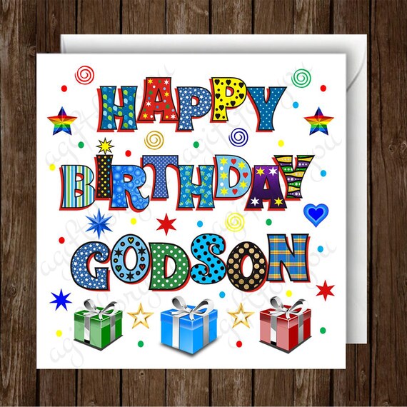 Happy Birthday Godson Greeting Card Free Postage Etsy Happy Birthday Godson Greeting Card Free Postage Etsy