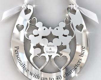 Personalised Wedding Horseshoe. Wedding Keepsake. Gift for Bride and Groom.  SH6.