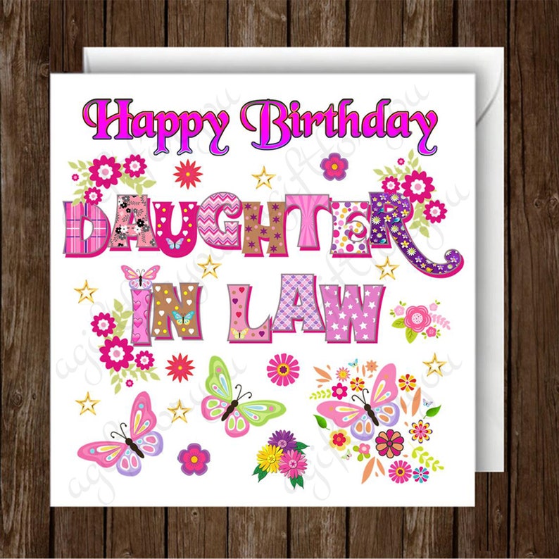 Happy Birthday Daughter in Law Greeting Card. Etsy UK