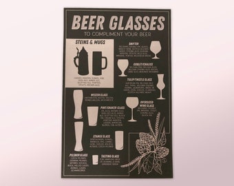 Beer Glasses Chart Art Print