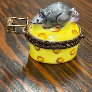 Limoges Miniature Porcelain Box With “Mouse” Top