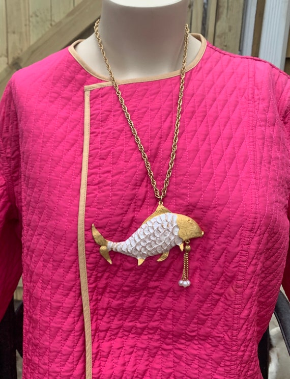 Vintage Fish Pendant Necklace