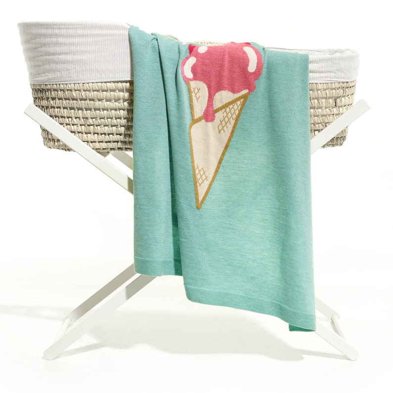 Premium Baby Blanket with Ice Cream Pattern in Gift Box
