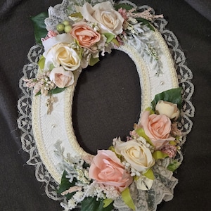 Wood Floral Wall Hanging,  Shabby Chic Decor,  Shabby Chic Bathroom, Shabby Chic Bedroom, Shabby Chic Floral Wall Hanging
