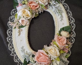 Floral Wall Hanging,  Shabby Chic Decor,  Shabby Chic Bathroom, Shabby Chic Bedroom, Shabby Chic Floral Wall Hanging