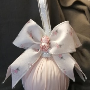 Christmas Ornament, Shabby Chic Decor, Shabby Chic Christmas Ornament, Large Christmas Ornament, Shabby Chic Blush-Pink Ornament