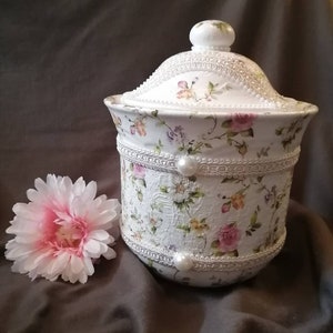 Shabby Chic Decor, Shabby Chic Canister, Cookie Jar, Canister, Shabby Chic Cookie Jar, Floral Canister, Shabby Chic Kitchen Decor
