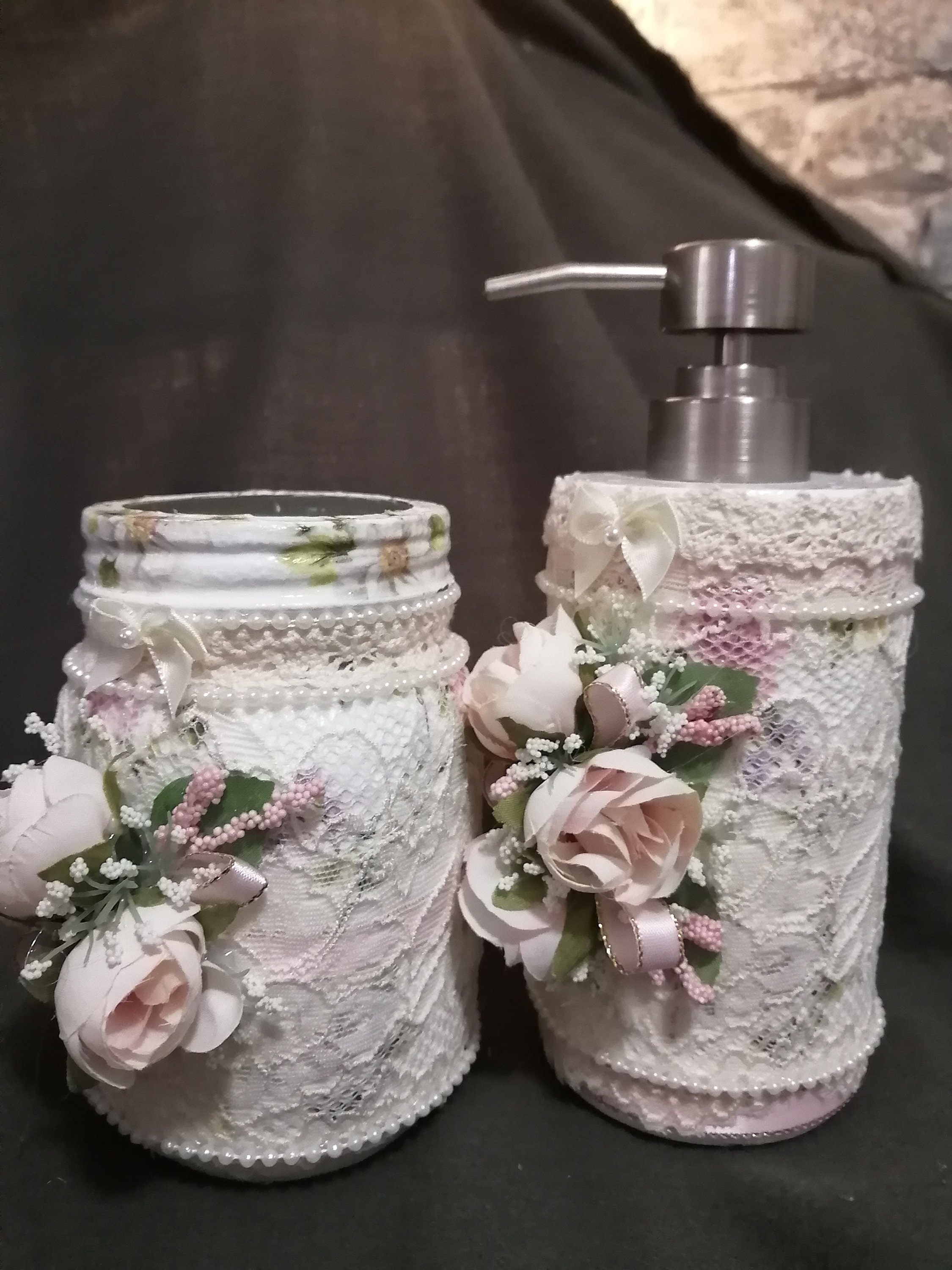Shabby Chic Bathroom, Shabby Chic Decor, Shabby Chic Soap Dispenser ...