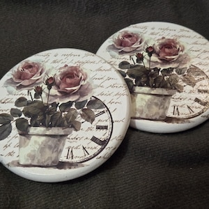 Coaster Set, Coasters, Shabby Chic Coaster Set, Floral Coasters, Shabby Chic Decor, Shabby Chic Coasters