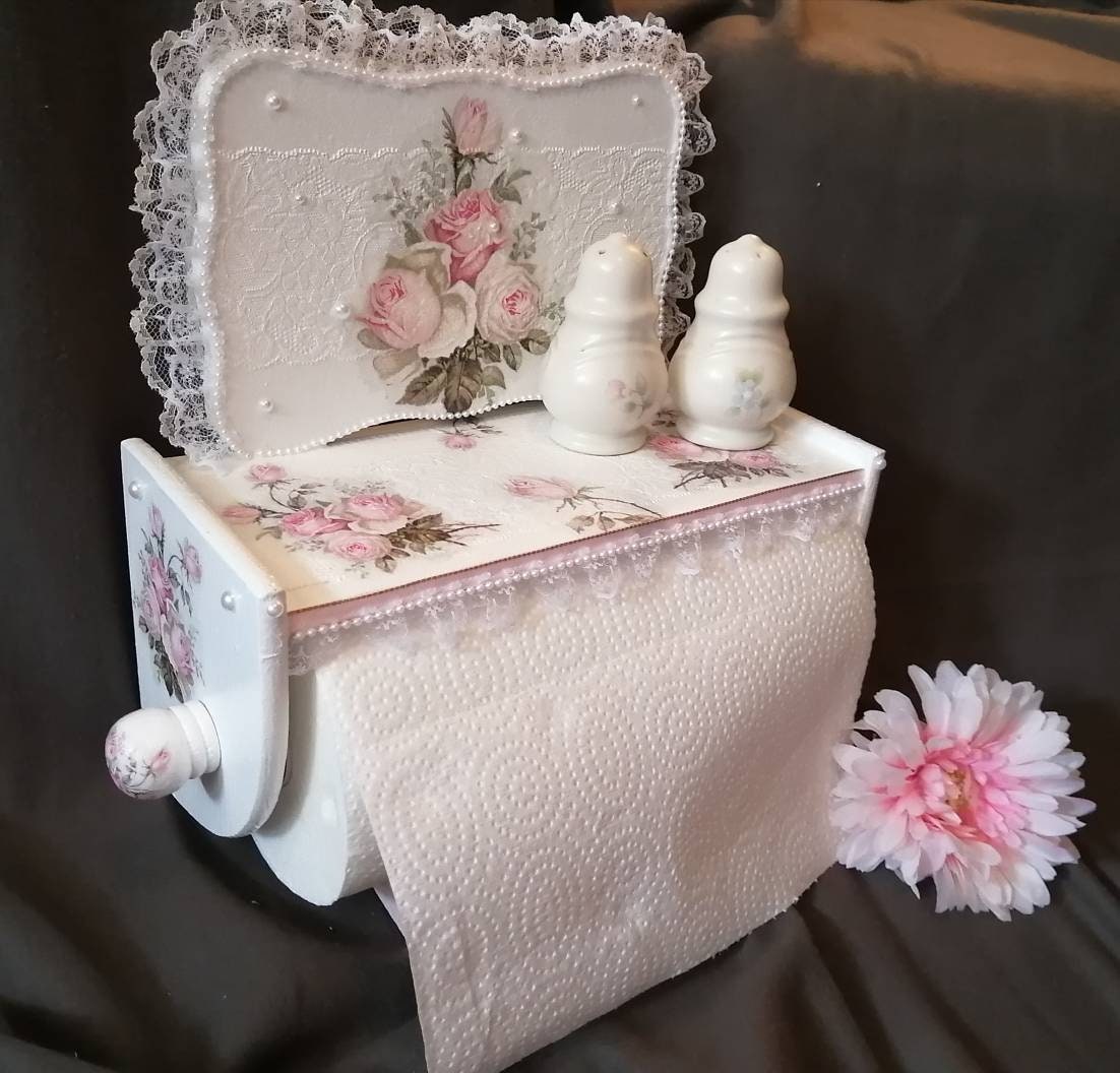 Paper Towel Holder, Shabby Chic Paper Towel Holder, Kitchen Decor