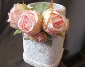 Bath & Beauty Accessories, Shabby Chic Decor, Bathroom Decor, Bedroom Accessories, Makeup Brush Holder, Shabby Chic Bathroom Decor, Vase