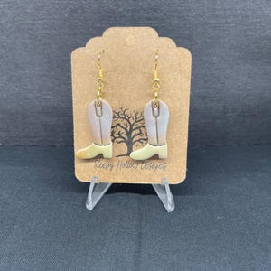 Cowboy Boot Clay Earrings
