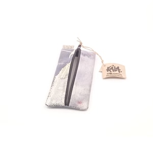 Recycled Banner Pencil Case – Minimalist Handmade Pouch – Eco-Friendly Gift – Sustainable Zero Waste Accessory