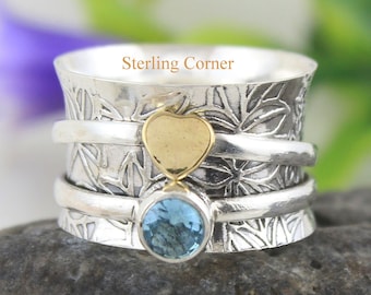 Handmade ring 925 Sterling silver ring Love ring Silver jewelry Heart Meditation band Hammered ring Unisex ring Organic ring
