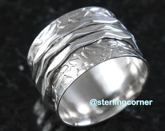 For Gift spinner ring, spinning ring, Meditation ring,Silver fidget ring, Silver worry ring, Spin ring band Sterling silver ring jewelry