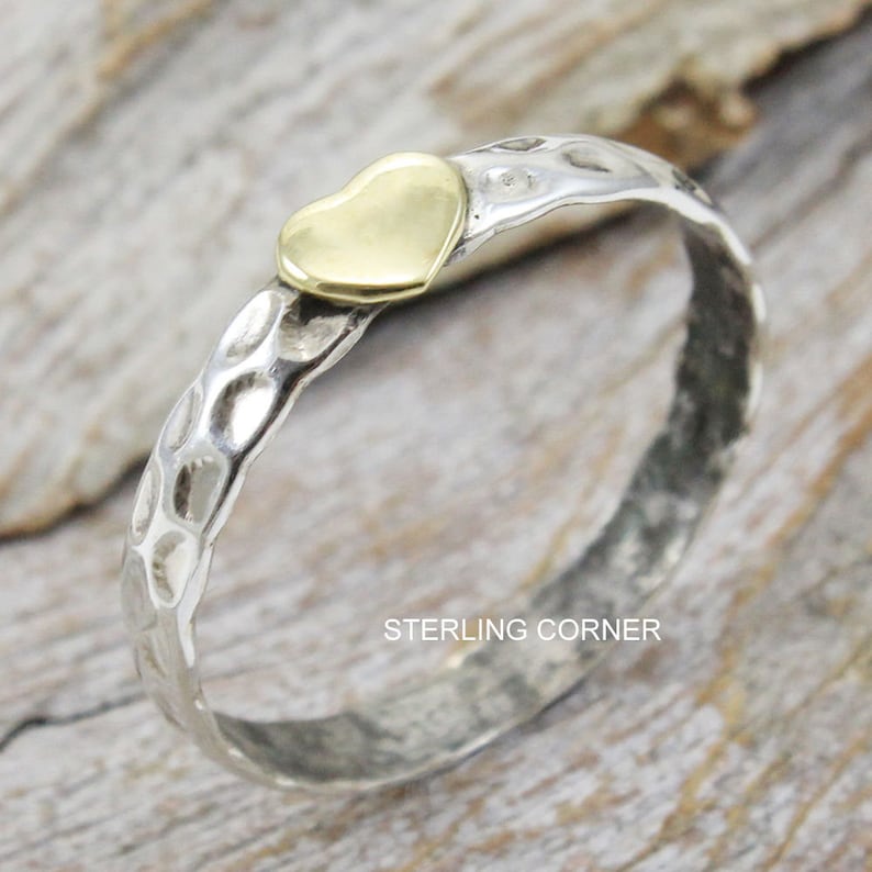 Handmade ring 925 Sterling silver ring Love ring Silver jewelry Heart Meditation band Hammered ring Unisex ring Organic ring